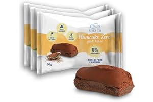 NUVOLAZERO Nuvola Zero - Plumcake Zero al Cacao Senza Carboidrati, Merendine Senza Lattosio, Senza Zuccheri, Senza Glutine, Ricco di Fibre, Confezione 3pz, Made in Italy