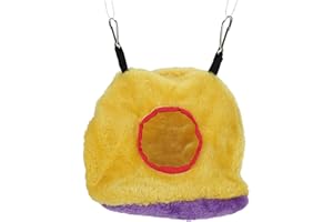 QiaNgshuAikj Hiver Chaud nid d'oiseau Maison cabane pour Perroquet perruches Perruche calopsittes cacatoès Conure canari inséparable Pinson Cage Jouet(M Jaune)