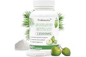 PROBOTANICS Organic Soursop Capsules | Full Spectrum 13500mg 30:1 Extract Per Serving | Potent Antioxidant & Immune Support - 60 Capsules