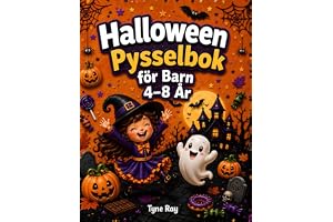 Halloween Pysselbok för Barn 4–8 År: Rolig Aktivitetsbok med Labyrinter, Målarbilder, Prick till Prick, Hitta Skillnaderna, R