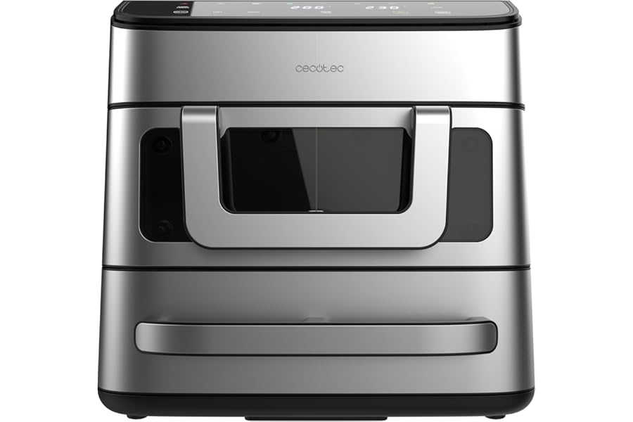 Cecotec Cecofry FoodCourt 18000 4Pizza+. Air Fryer and Oven 18L 2700W, Pizza Oven 12" Incl. Stone, 9L Partition Wall, Color Screen, Stainless Steel, Sync Trays4.4 out of 5 stars1,828€110.90