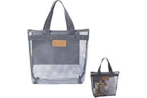 JOCXZI Mesh Beach Bag for Camping - Portable Shower Bag - Mesh Beach Bag Travel Storage Bag Mesh Bags Oxford Shower Bag for Shower for Bathroom Travel Camping Gym Swimming Sports Games