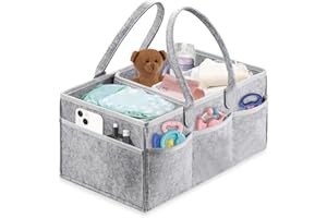 Esoes Baby Wickeltasche Organizer Filz Tragbare Windel Filztasche Faltbar Taschenorganizer für Neugeborene Mütter Verwendet, um Windeln, Papiertücher und Babyflaschen zu Speichern (Grau)