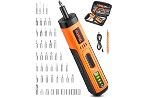 Vastar 4.2V Electric Screwdriver Kit, 4 Torque Settings, 49Pcs Cordless Rechargeable Screwdriver with LED Light, Type C Cable, Automatic Screw Driver Kit with 35 Screwdriver Bits, Magnetic Hex Chuck