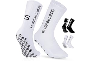 DINJUNXI 2 Paia Di Calzini Da Calcio Da Uomo Unisex | Design Antiscivolo | Scala Universale 39-46 | 75% Cotone | Calzettoni Da Calcio Per Bambini, Calzini Da Calcio Da Uomo