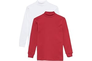 Channo Chemise de sous-vêtement Thermique pour Enfants à col Haut et à Manches Longues, Couleurs Unies