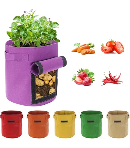 5 Stück 11L Pflanzsäcke Aus Vlies - Wiederverwendbare Pflanzbeutel Für Tomaten, Kartoffeln & Gemüse