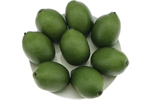 Gresorth 8 Stück Künstliche Lebensechte Grün Zitrone Deko Gefälschte Früchte Obst Party Festival Dekoration