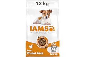 IAMS Nourriture pour chiots for Vitality petite / moyenne race avec poulet frais, 12 kg