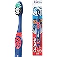 Colgate Kids Toothbrush 6-9 years - multi-height soft bristles clean big and small teeth - rounded tip for easy reach of back teeth - suction cup for upright storage - white bristles toothpaste guide