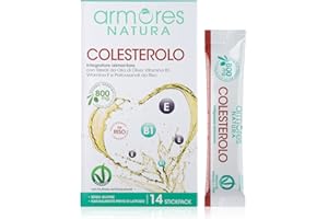 Armores Natura Integratori Alimentari, Colesterolo, Integratore per il Benessere Cardiovascolare, con Steroli da Olio di Oliva, Policosanoli da Riso, Vitamina B1 e Vitamina E, Vegano, 14 stickpack