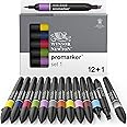 Winsor & Newton, Promarker, Essential Colours I, Set of 12+1 Blender, Alcohol Based Dual Tip Markers