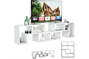 CASART TV Stand for TVs up to 65”, Free Combination Media Entertainment Center 3PCS DIY Wooden TV Console Table, Modern TV Cabinet Home Office Storage Shelf Unit for Living Room Bedroom(White)