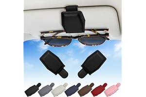 Bryze 2 Pack Magnetic Sunglasses Holder for Car Visor - Secure Clip with Universal Fit for Most Glasses, Non-Slip Design & Compact Storage Accessory (Black)