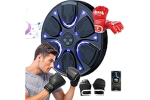 AISEN Music Boxing Machine, Smart Bluetooth Macchina da Boxe Musicale per Adulti e Bambini, One Punch Boxing Machine A Parete per la Casa, Luce e velocità Regolabili, con 2 Paia di Guantoni da Boxe