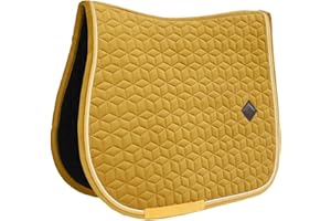 Kentucky Tapis de Selle avec SP Jaune Moutarde pour Chevaux, Velours, Unité