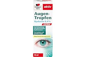 ‎DOPPELHERZ Doppelherz Augen-Tropfen Hyaluron 0,4% – Medizinprodukt mit lindernder Wirkung bei trockenen und gereizten Augen – 10 ml sterile Lösung