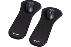 LL-COEUR 2 Pack Support de Bras Ergonomique Repose Poignet Support Extension Bureau Ordinateur Accoudoir Tapis de Souris pour Table et Chaise (2 PCS Noir)