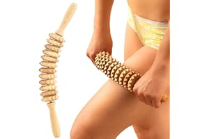 MJLOMJ Faszienstab Holz - Faszien Massagegerät für Rücken, Cellulite & mehr - Faszienroll Set mit 12 Rollen für effektive Muskelentspannung - Faszienroller für Zuhause & unterwegs