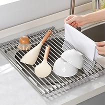 Organizer Per Lavello In Acciaio Inox 304, Con Vassoio Di Scarico, Divisori Rimovibili, 23,5x9x16 Cm
