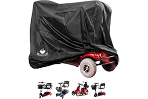 FONAKEI Mobility Scooter Storage Cover Outdoor, 122x 56 x 97CM - Rainproof, UV-Proof, Windproof, Waterproof Mobility Scooter Accessories, Electric Wheelchair Cover Machine Washable (Black)