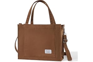 BROADREAM Corduroy - Borsa casual da donna, con cerniera, doppia spalla, borsa a tracolla per laptop, grande capacità, per scuola, shopping e ufficio