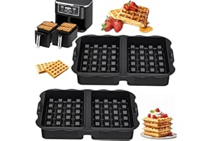 NATURAS BOUQUTIS 2 Pièces Moule Gaufre Air Fryer pour Ninja AF400EU, AF451EU et SL400EU, Moule Silicone Patisserie Accessoires Air Fryer, Moule Gateau Silicone Air Fryer, 3 cm Profondeur Grande Capacité Réutilisable