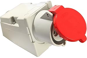 as - Schwabe 60579 Enchufe de pared CEE 400V / 32A / 4 polos, IP44 comercial, obra