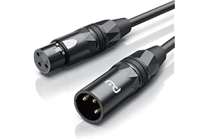 CSL-COMPUTER CSL - 10m Mikrofonkabel - XLR Stecker auf XLR Buchse - Audio Kabel - je 4 Farbringe: rot blau gelb grün - OFC Sauerstofffreies Kupfer – für Mikrofone HiFi Mischpult Lautsprecher – geschirmt - flexibel