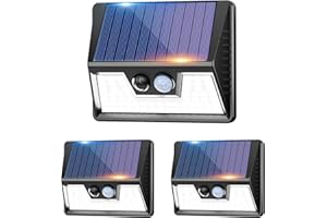 vighep Solar Lights Outdoor Garden - Led Motion Sensor Security Lights IP65 Waterproof, 3 Lighting Modes, Super Bright Pir Flood Lights for Wall Yard Fence Garage - 3 Pack