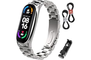 BDIG Correa Compatible Mi Band 5 Correas Metal, Pulsera de Acero Inoxidable Agradable para Mi Band 5 Correa (No Host)