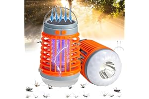 DVONE Lampe Anti Moustique Solaire, IPX6 Étanche Efficacement Anti Moustique Electrique Réglage à 3 Vitesses Chargement Solaire pour Le Jardin, Le Camping, Le Pique-Nique