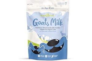 SUPERNATURE PET Supernature Goats Milk Powder for Dogs & Cats 250g | 100% Natural Digestive Supplement, Low Lactose, Perfect for Hydration, High in Protein & Calcium, Nutrient Rich Food Topper
