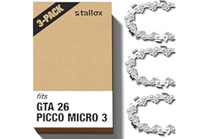 Tallox - 3 catene per sega 1/4", 1,1 mm, 28 TG, compatibili con Stihl GTA 26