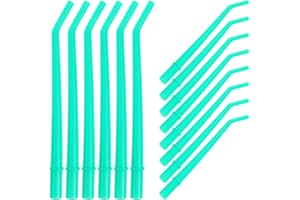 Healifty 25PCS Disposable Dental Surgical Aspirator Suction Tubes Curved Tips Dental Saliva Ejector Tips (Green)