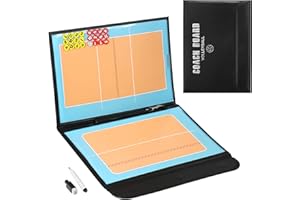 Festnight Lavagna Tattica Magnetica Pieghevole per pallavolo Lavagna strategica per Allenatori con pennarelli e Penna 2-in-1