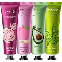 4PCS Hand Cream Gift Set for Very Dry Hands, Non-greasy