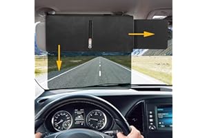 POCHY Sonnenblende Verlängerung, 31 * 15cm Antiblendung Einstellbar Auto Sonnenschutz mit Reißverschluss für Fahrer- und Beifahrersitz für Alle Autos, Lieferwagen und Lastwagen