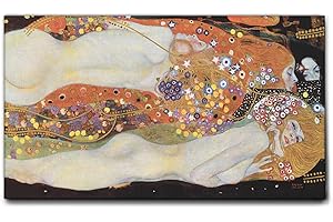 Giallobus - Quadro - Gustav Klimt - Bisce d'acqua - Tela Canvas Telaio Standard - 100x60 - Pronto da appendere - Quadri moderni per la casa