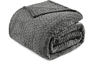 Exclusivo Mezcla Gris Oscuro Manta Polar - Manta Sofá, Manta Franela para Cama, Doble Cara Suave, Todas Estaciones y Lavable a Máquina, 230x170 CM