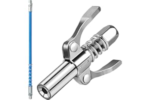YONGQING Fettpresse Mundstück, Fettpresse Für Schmiernippel, 10000 PSI Doppelgriff G Coupler für Fettpresse mit 30cm Schlauch, Verriegelungszange Fettpresse Kupplung Passend für Standard M6/M8/M10/M12/M14