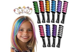 Magicat Gessetti Colorati per Capelli 10 Colori + 5 Elastici | Truccabimbi I Perfetto per Regali Natale 2024, Compleanni e Regali Originali | Pettine Lavabile Gesso Temporaneo Non Tossico