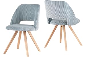 ‎B&D HOME B&D home Esszimmerstuhl Mary 2er Set | Cord Schminktischstuhl Küchenstuhl Polsterstuhl für Küche, Wohnzimmer, Esszimmer, Büro | modern Landhaus Design | BLAU, 11133-BLAU-2