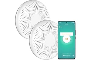 Aroha Smart Connect Detector de Humo y Monóxido de Carbono WiFi - Batería de 10 Años - Alarma de CO & Incendio, Tuya & Smartlife - 2 Piezas