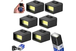 GENERIC 6PCS Mini Torch 9V Battery, Cob Work Light Portable Light, COB LED Flashlight Mini Battery Torch,Super Bright Flashlight for Outdoors Camping, Hiking, Emergency, Repair, Batt-ery No Included