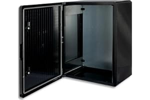 BOXEXPERT Caja Mural Caja IP65 Caja Industrial Caja vacía Plástico ABS vacía Placa de Montaje del Armario Dispositivo de Cierre Serie Fleet Varios tamaños Puerta Negra