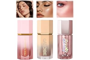 CARRENEU Lot de 3 bâtons de maquillage pour contour liquide, surligneur et blush Sheglam - Rare Beauty Blush - Blush - Bronzer - Blush - Fluide - Enlumineur liquide - Contouring - Rare Beauty Highlighter