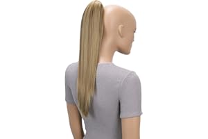 ‎CAISHA CAISHA by PRETTYSHOP 50cm Clip on Zopf Haarteil Pferdeschwanz Haarverlängerung Kunsthaar Glatt Braun Blond Mix H154