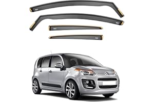 iSpeed Wind Deflectors For Citroen C3 Picasso 2009-2017 5 Door MPV 4pc Set - Keep Your Car Ventilated in Rain - Reduce Wind Turbulence - Tinted In-Channel
