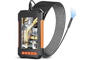 Fourward Industrie Endoskopkamera, 4,3 Zoll 1080P HD Digitale Boroskopkamera mit 8 Einstellbaren LED-Licht Inspektionskamera, IP67 wasserdichte, 5 Meter Kabel, 2600mAh Akku, 32GB TF Karte